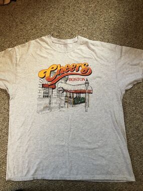 Cheers Boston T Shirt Large Vintage Gray Excellent Condition